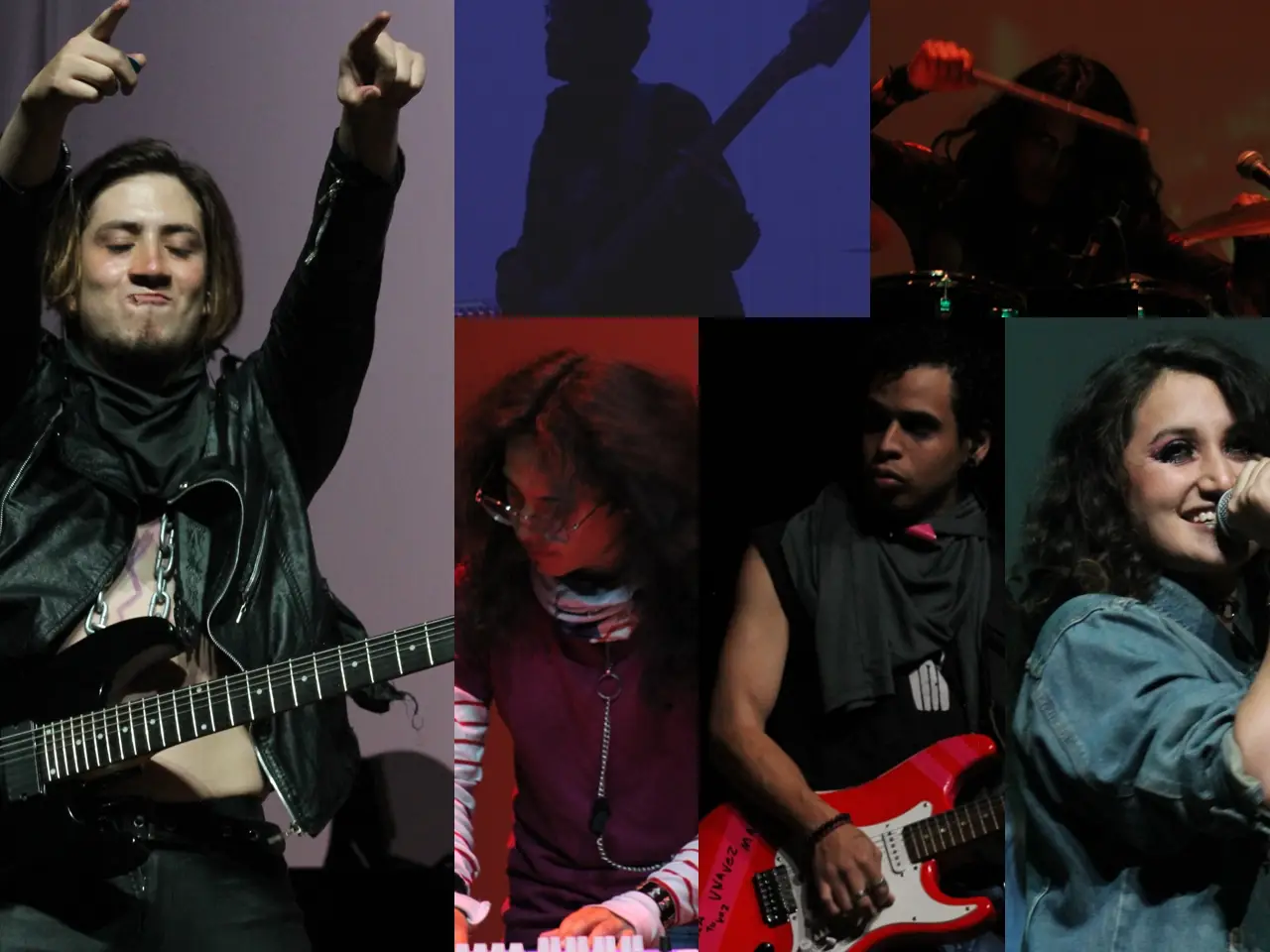 Banda Daliah posando en vivo, metalcore y pop emo punk desde Bogotá